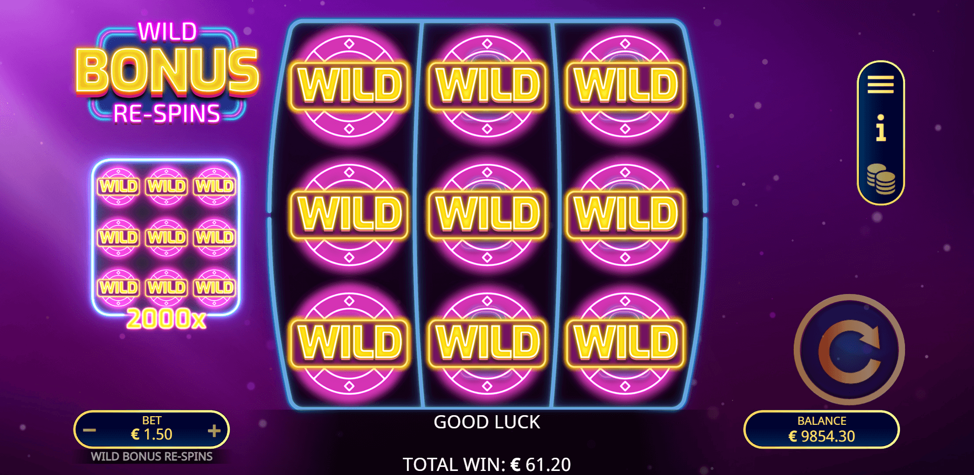 Wild bonus re-spins