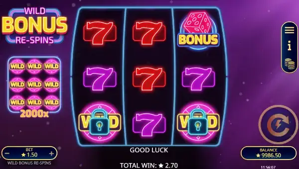 Wild bonus re-spins