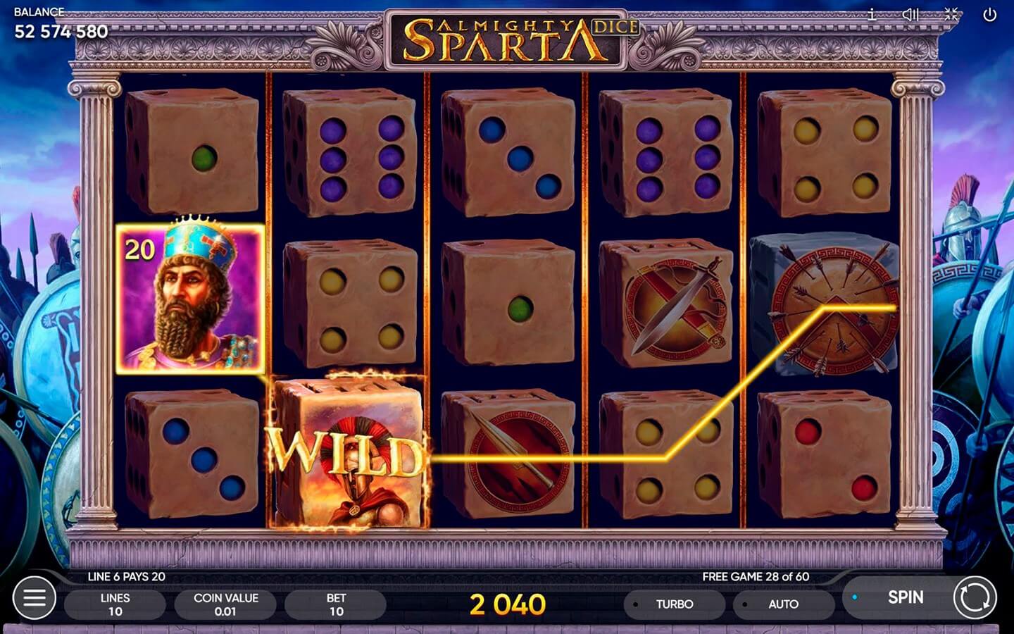 Almighty sparta dice