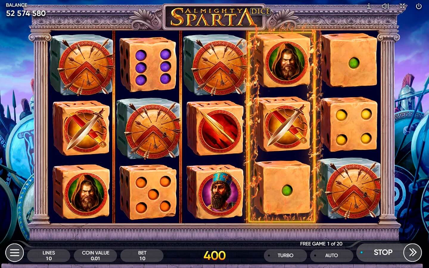 Almighty sparta dice