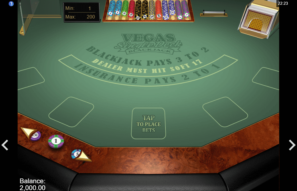 Vegas single deck blackjack gold