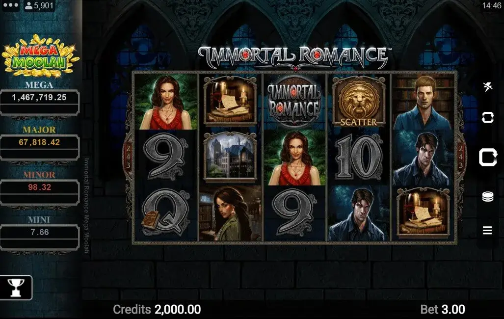 Immortal romance mega moolah