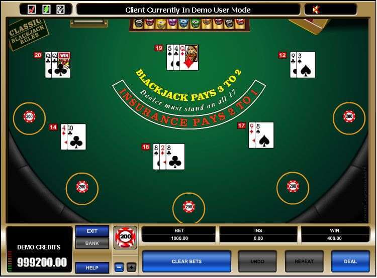 Multi hand classic blackjack