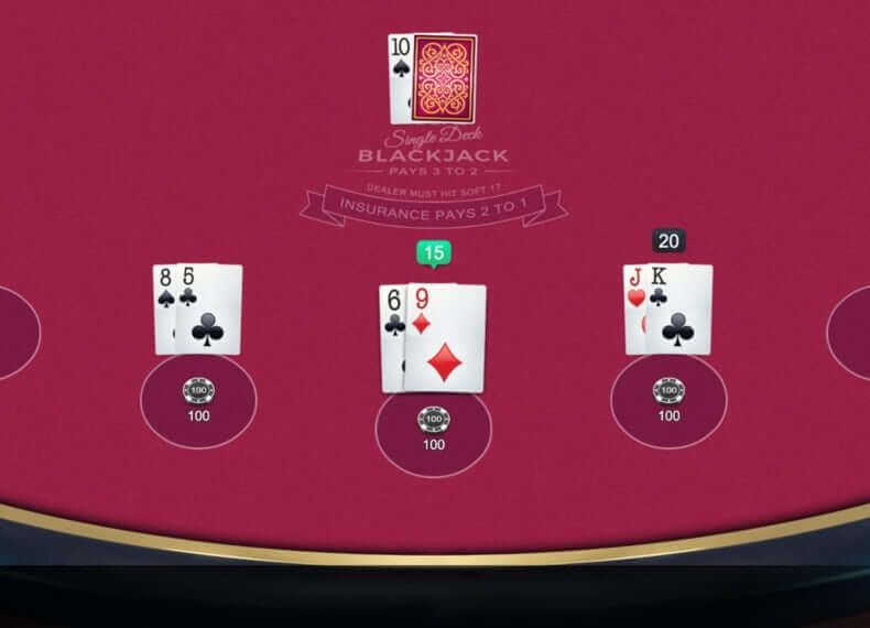 Multi hand vegas single deck blackjack