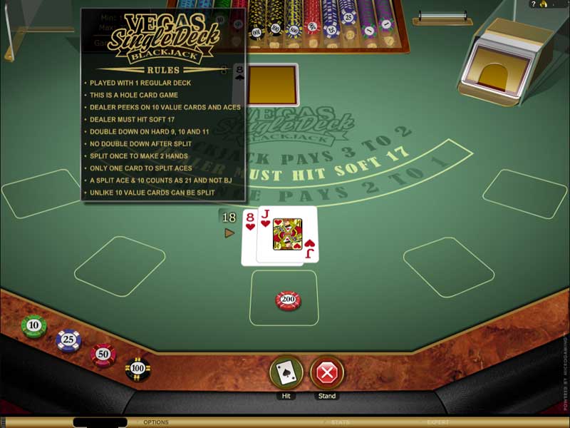 Vegas single deck blackjack gold