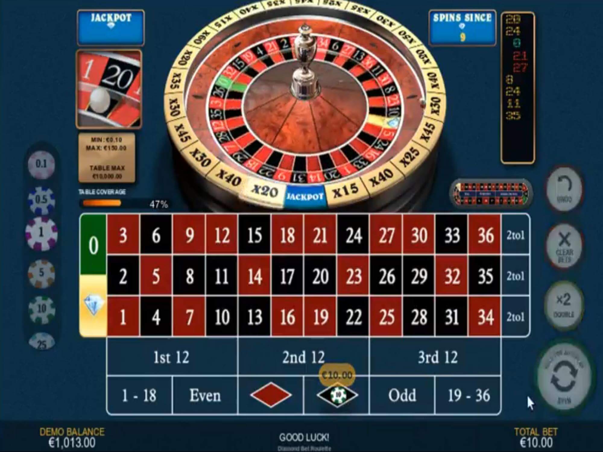 Diamond bet roulette