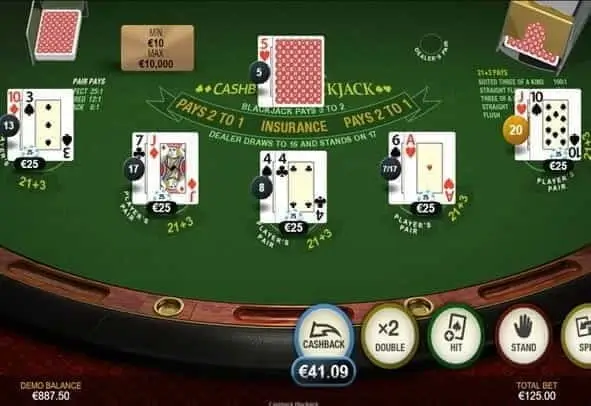 Cashback blackjack