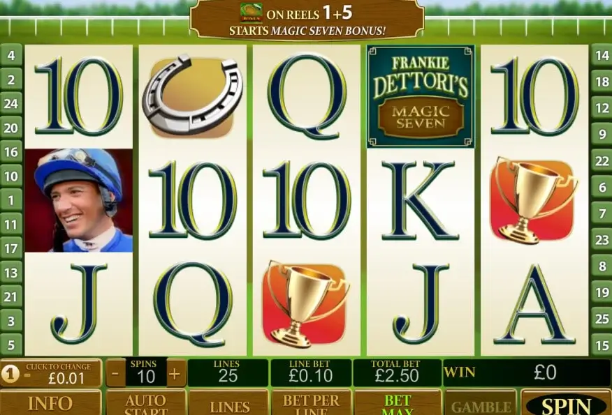 Frankie dettoris magic seven jackpot