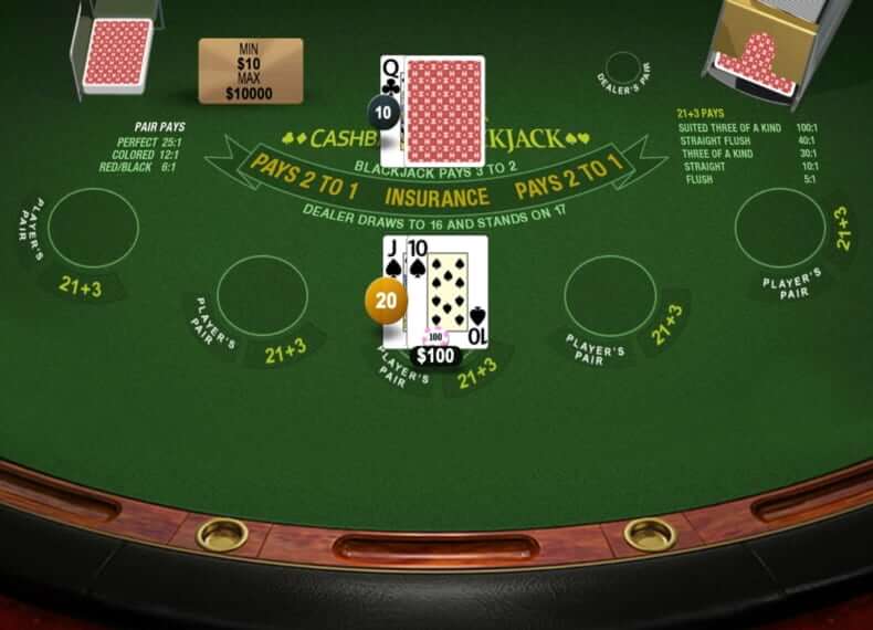 Cashback blackjack