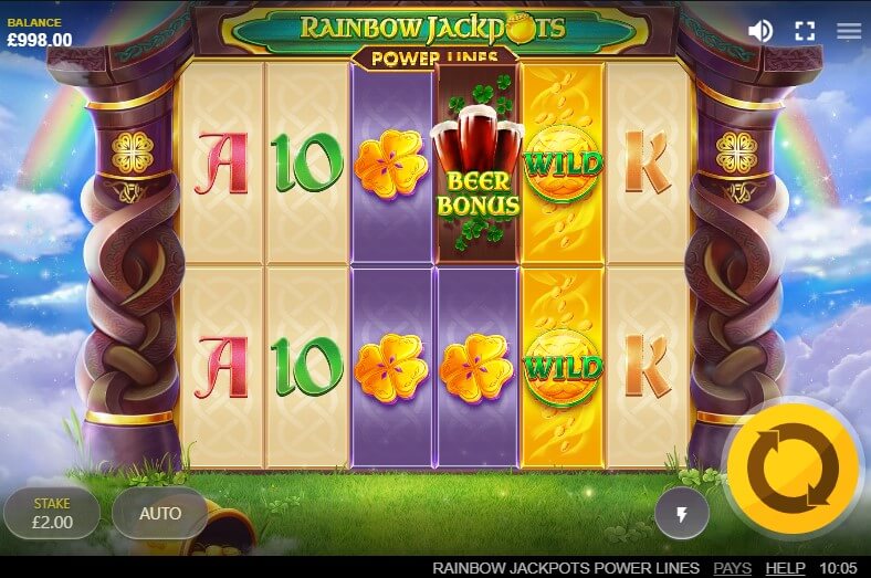 Rainbow jackpots power lines