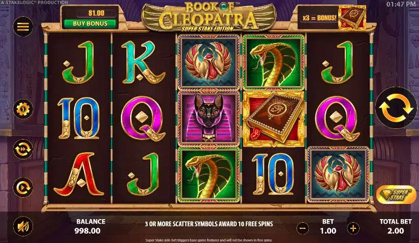 Book of cleopatra super stake edition