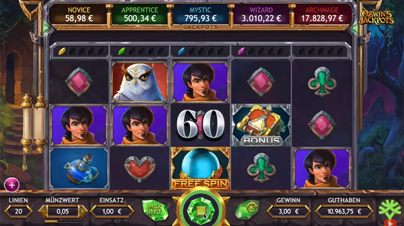 Ozwin’s jackpots